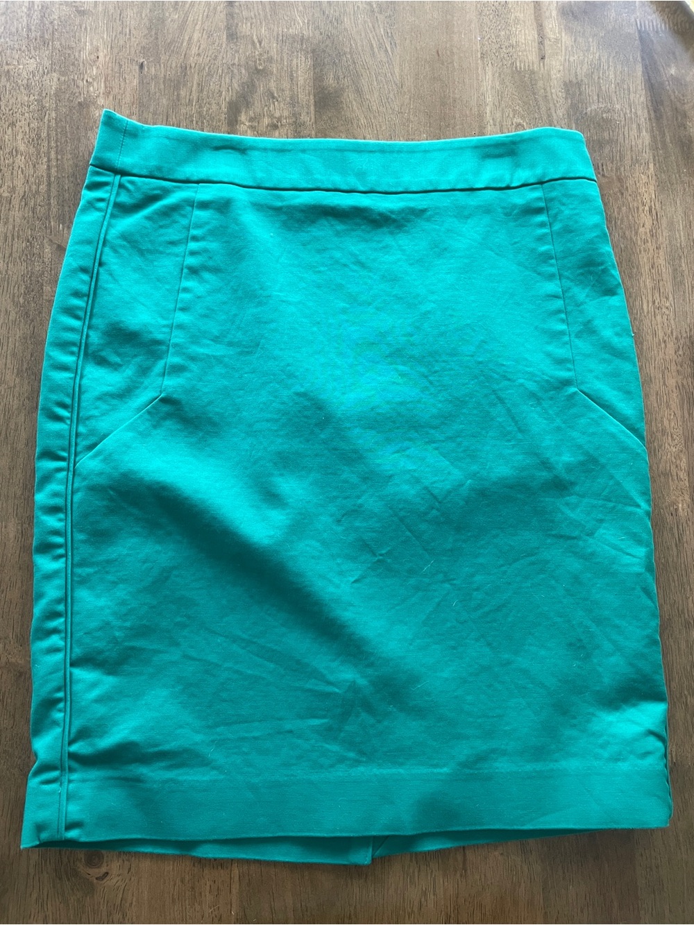 The Limited Bright Green Pencil Skirt Size 6 Cotton Stretch Career Wear